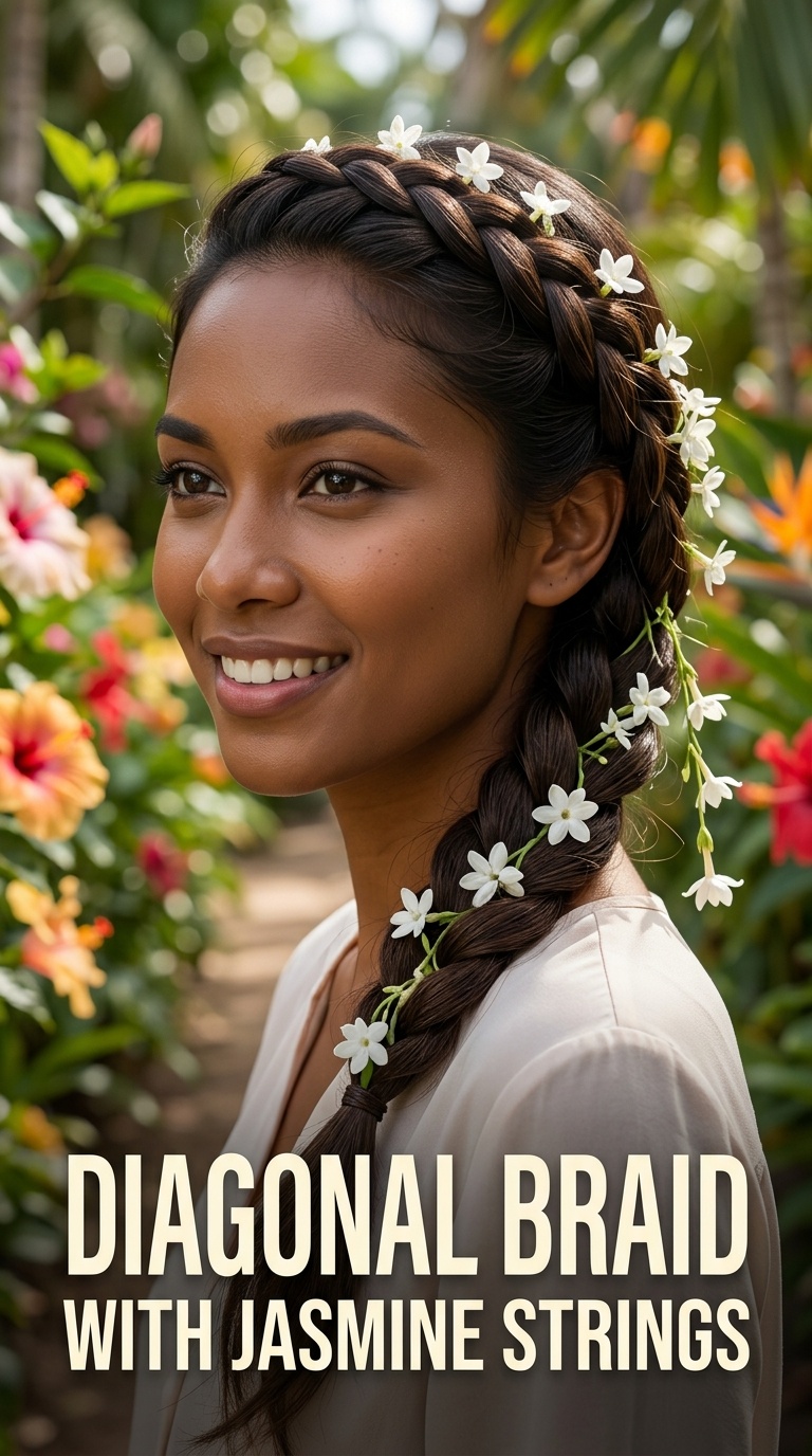 Diagonal Braid with Jasmine Strings