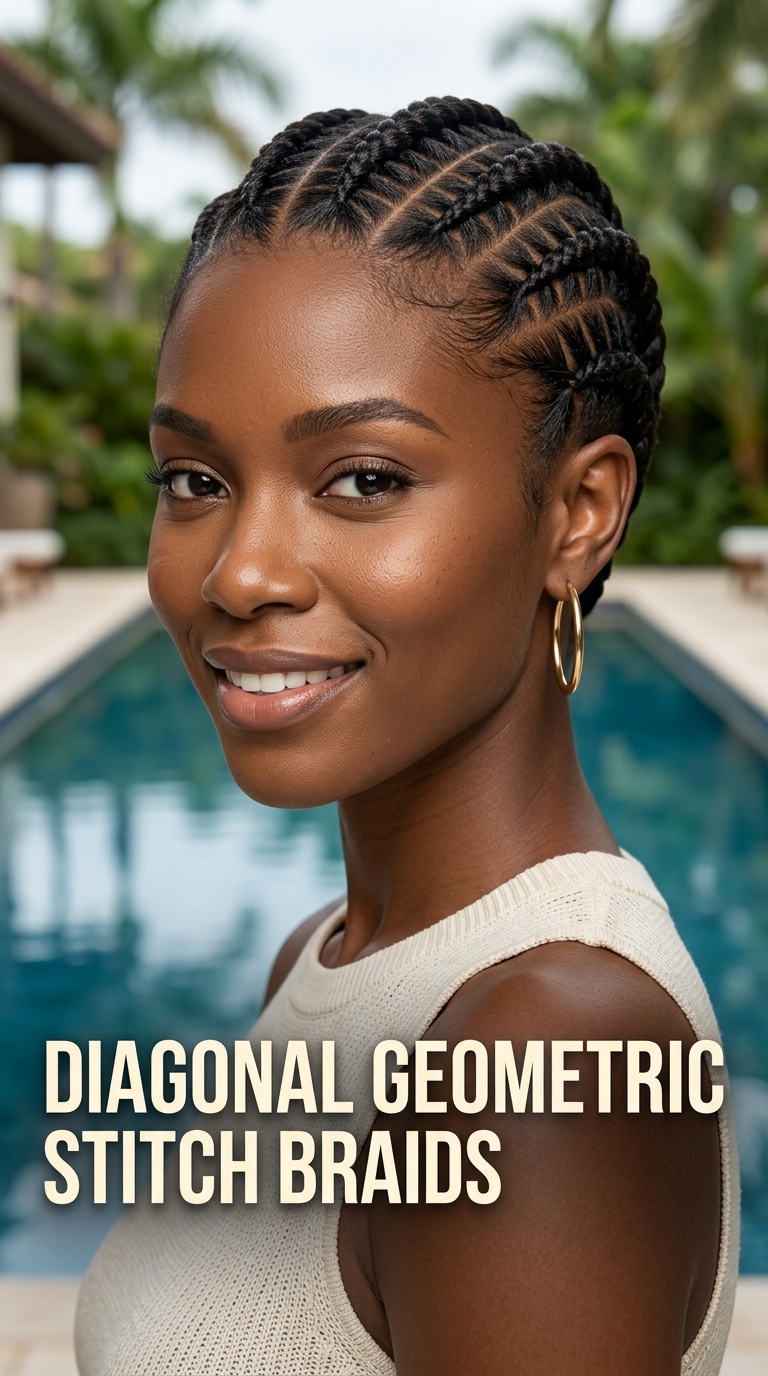 Diagonal Geometric Stitch Braids