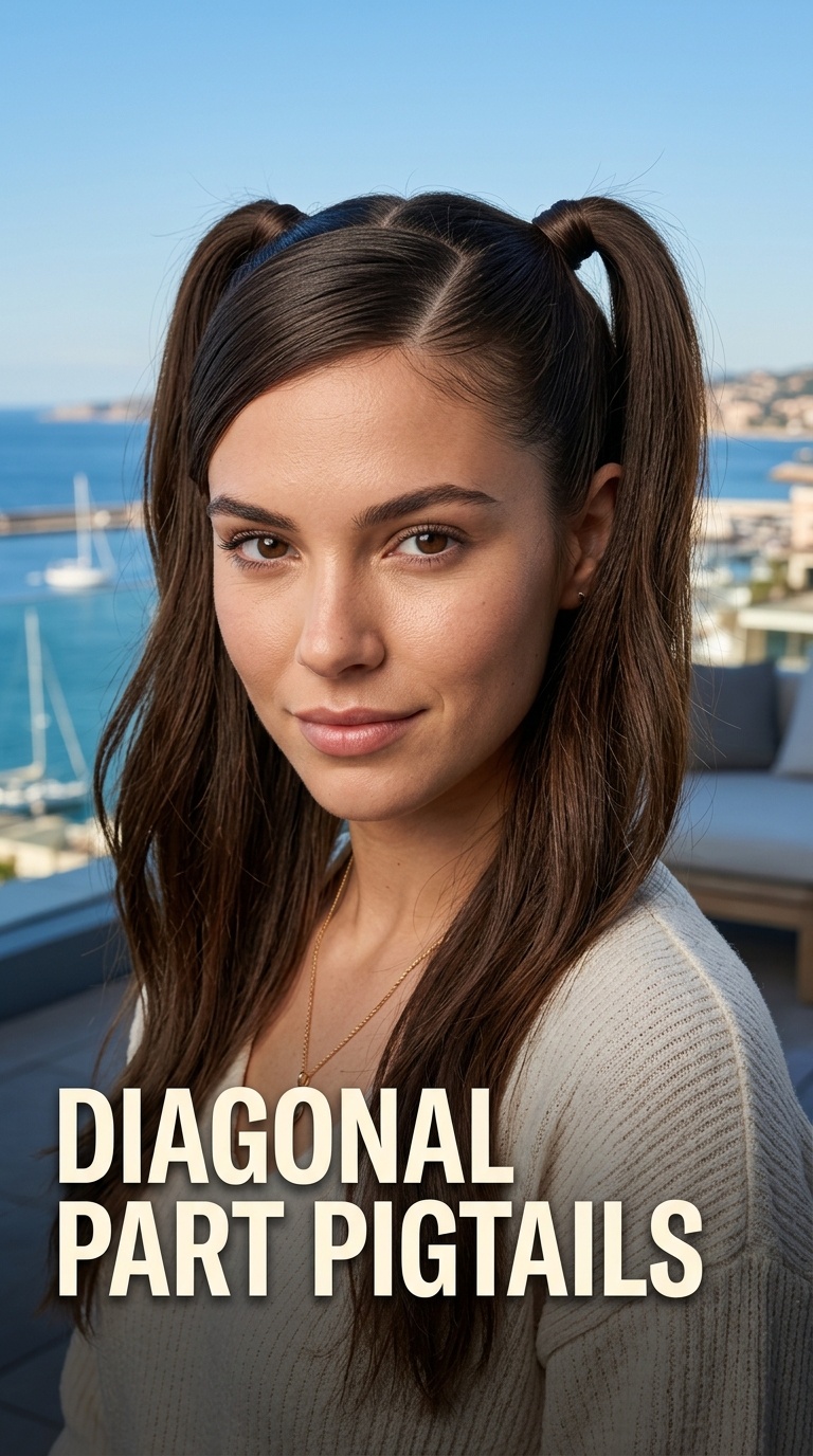 Diagonal Part Pigtails