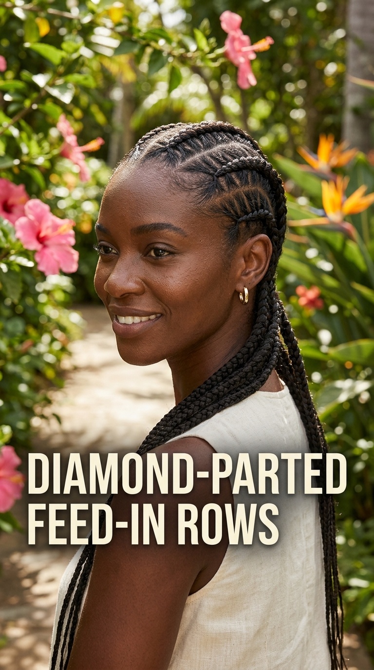 Diamond-Parted Feed-in Rows