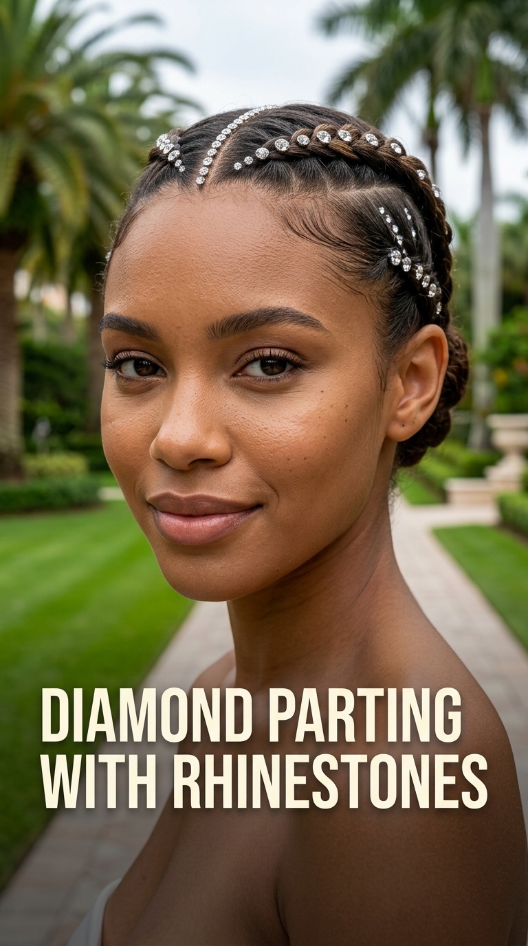 Diamond Parting with Rhinestones