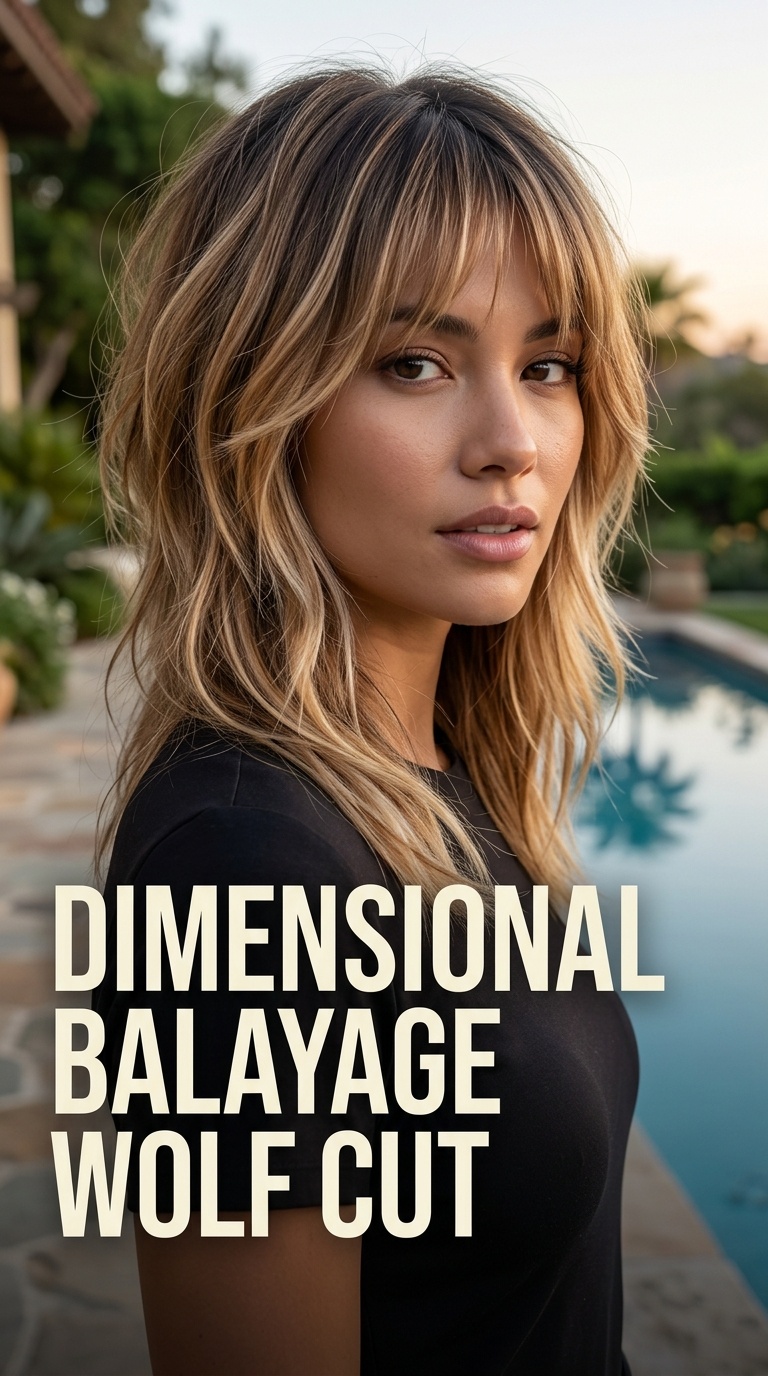 Dimensional Balayage Wolf Cut