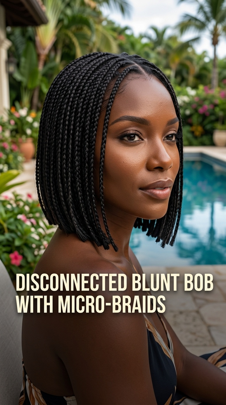 Disconnected Blunt Bob with Micro-Braids