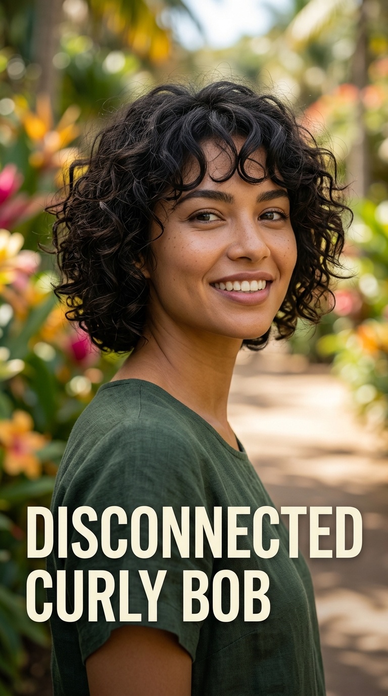 Disconnected Curly Bob