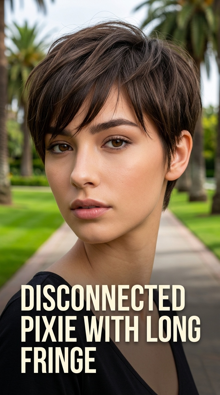 Disconnected Pixie with Long Fringe