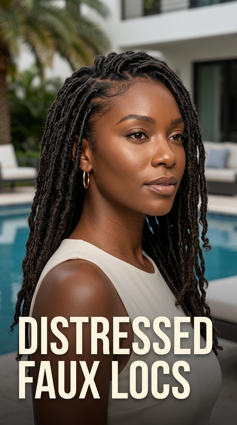 Distressed Faux Locs
