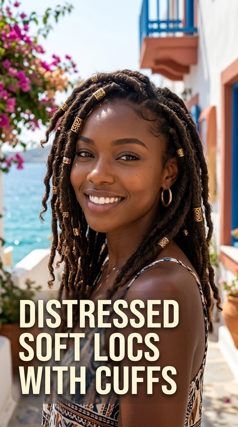 Distressed Soft Locs with Cuffs