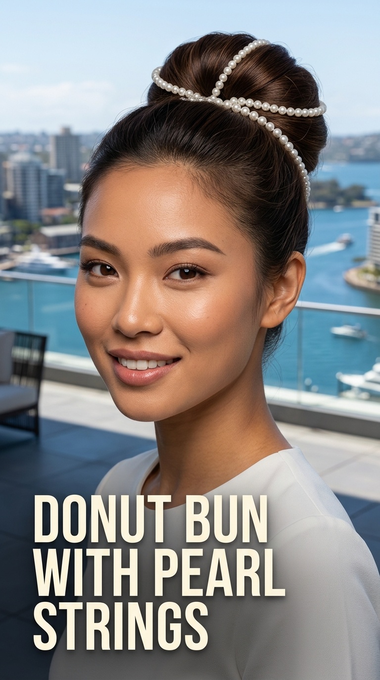 Donut Bun with Pearl Strings