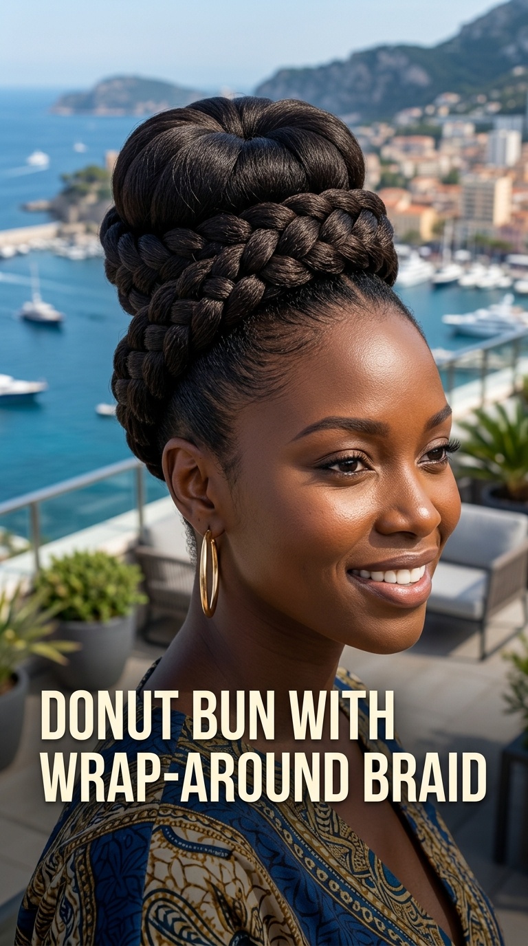 Donut Bun with Wrap-around Braid