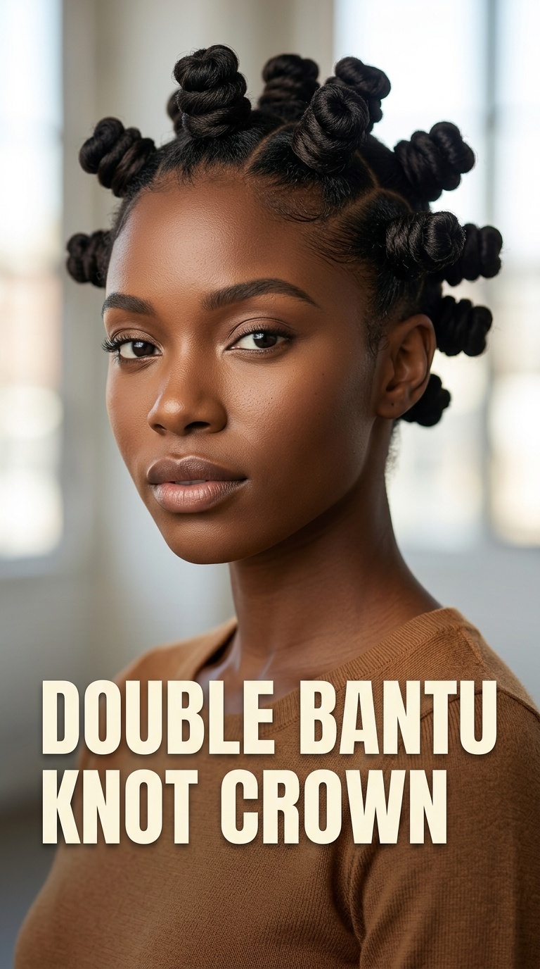 Double Bantu Knot Crown
