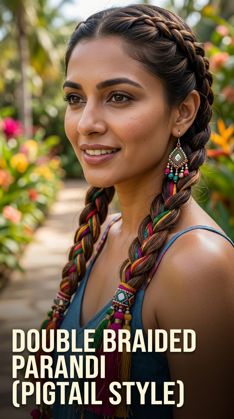 Double Braided Parandi (Pigtail Style)