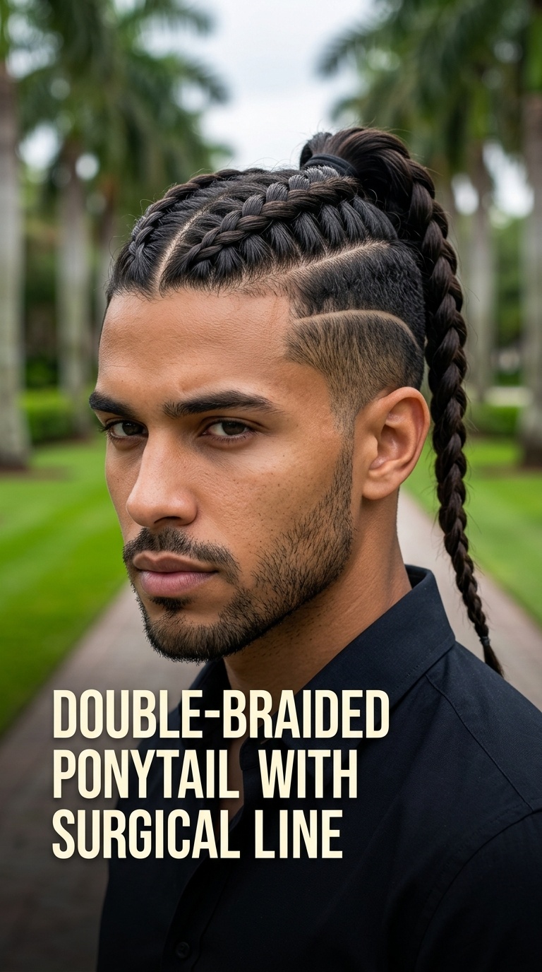 Double-Braided Ponytail with Surgical Line