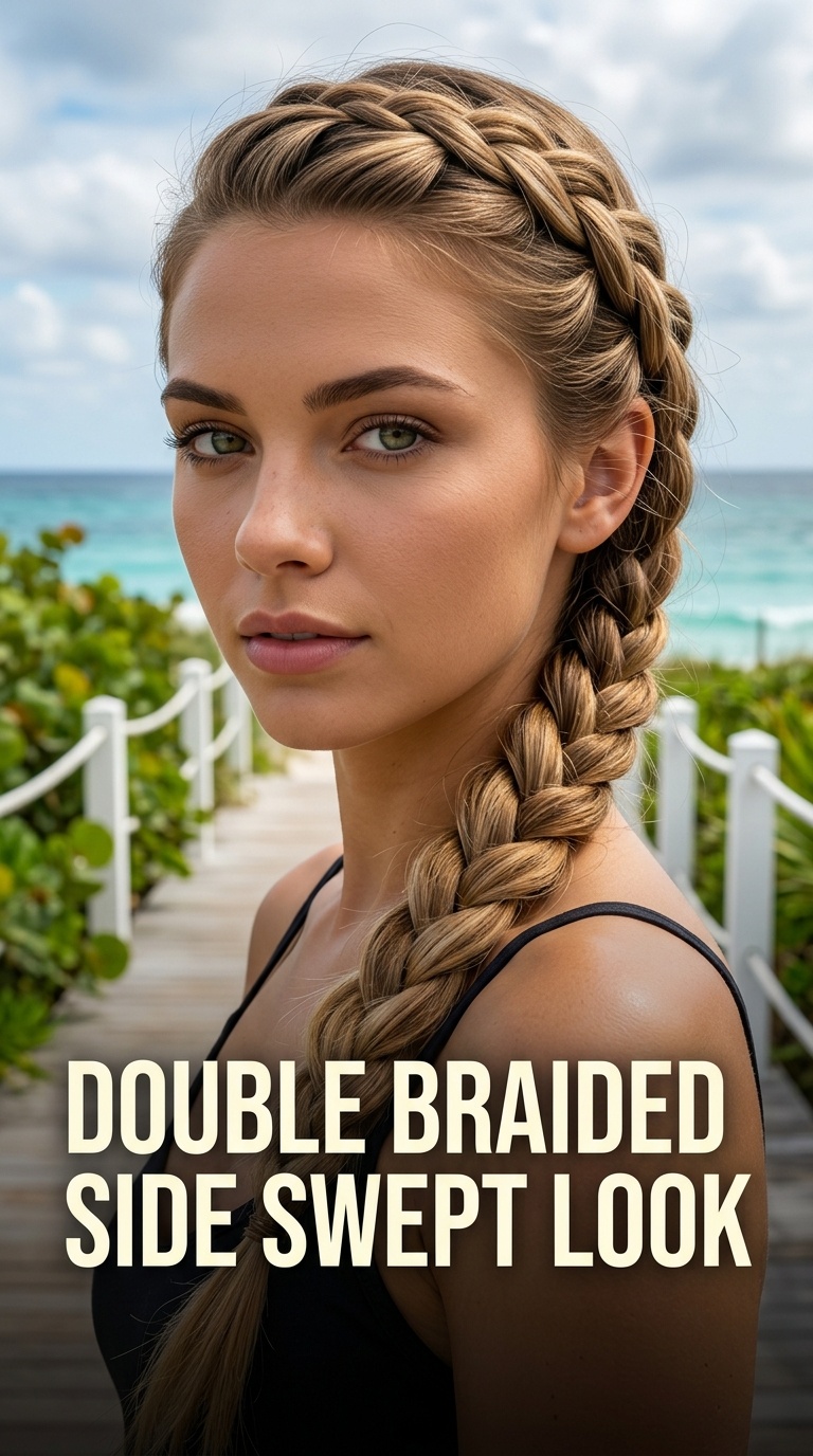 Double Braided Side Swept Look