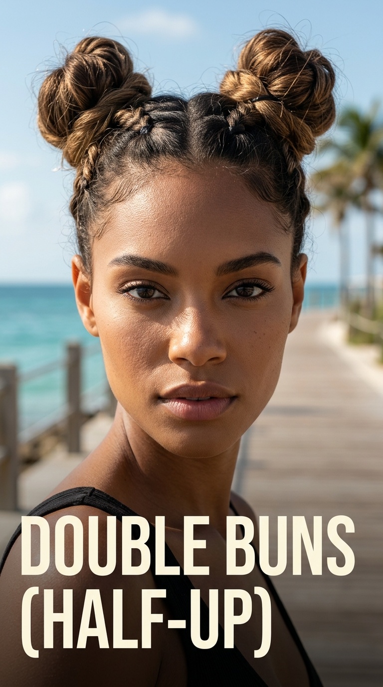 Double Buns (Half-Up)