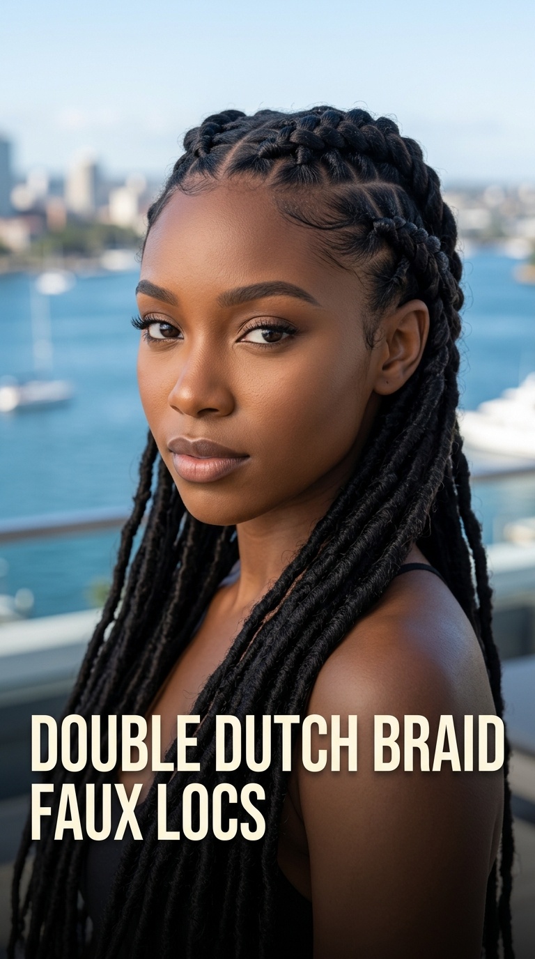 Double Dutch Braid Faux Locs
