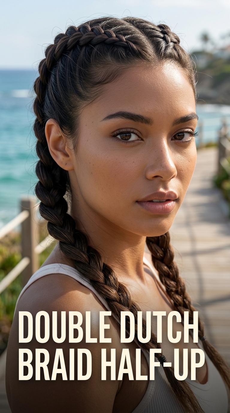 Double Dutch Braid Half-Up