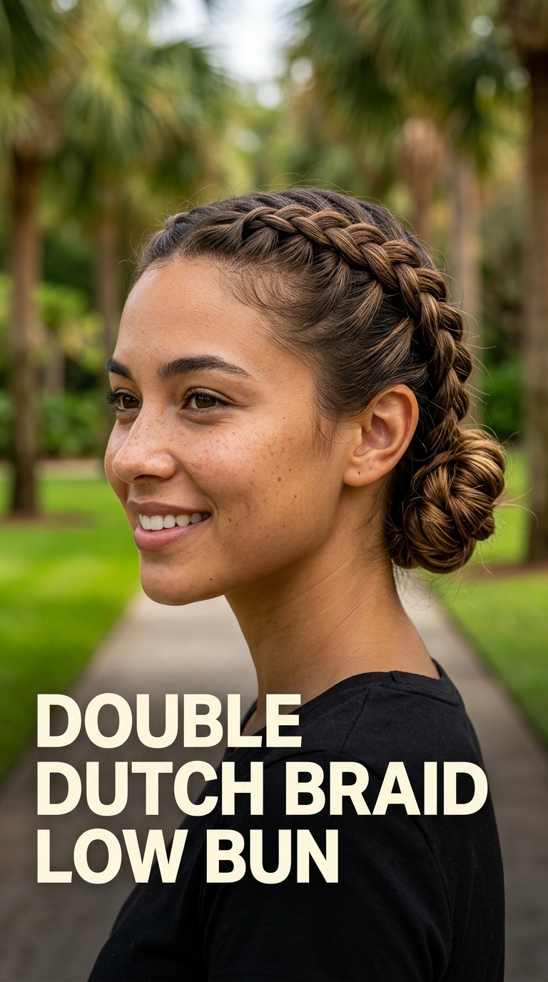 Double Dutch Braid Low Bun
