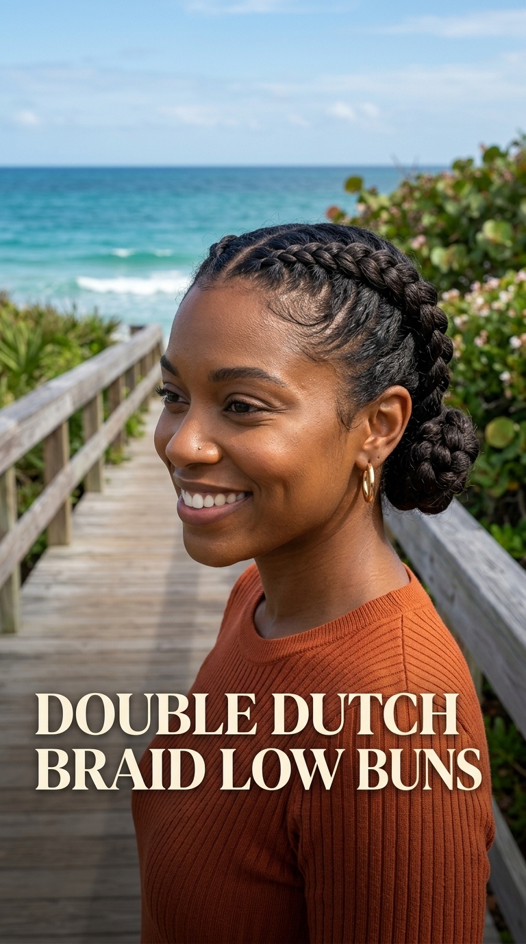 Double Dutch Braid Low Buns