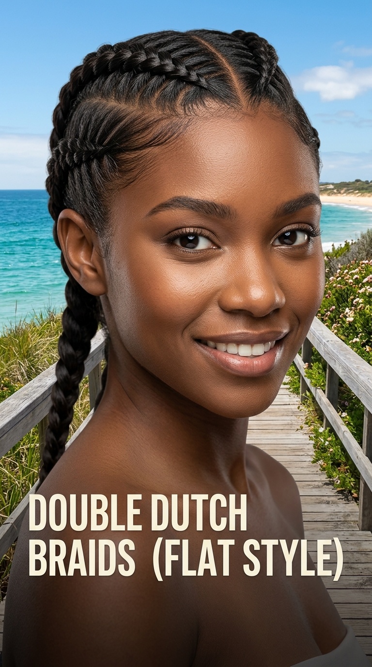 Double Dutch Braids (Flat Style)
