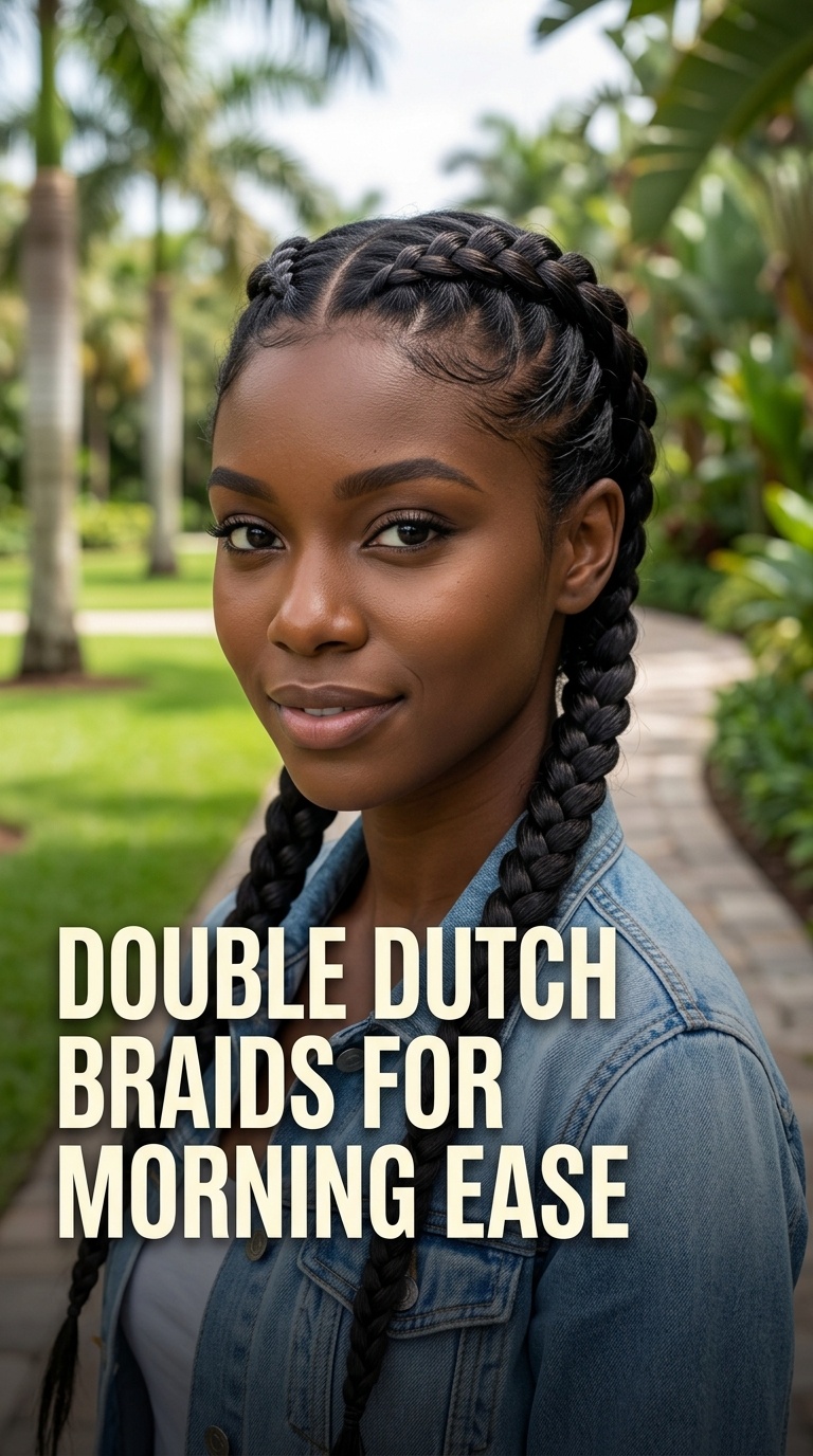 Double Dutch Braids for Morning Ease