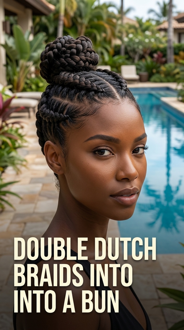 Double Dutch Braids into a Bun