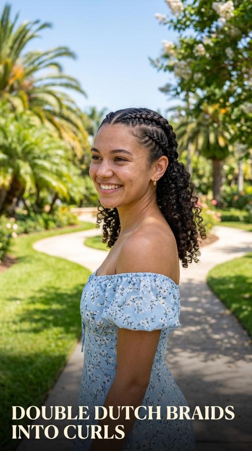 Double Dutch Braids into Curls