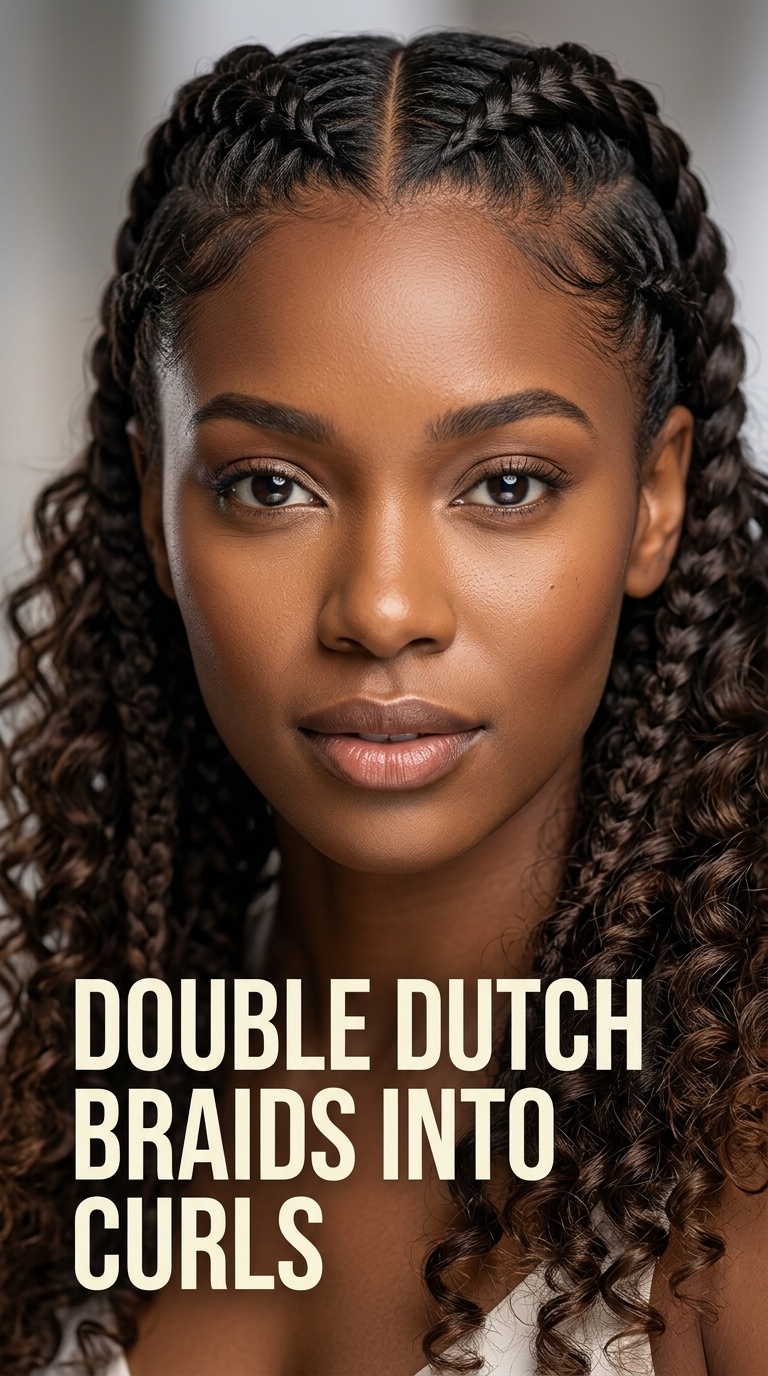 Double Dutch Braids into Curls