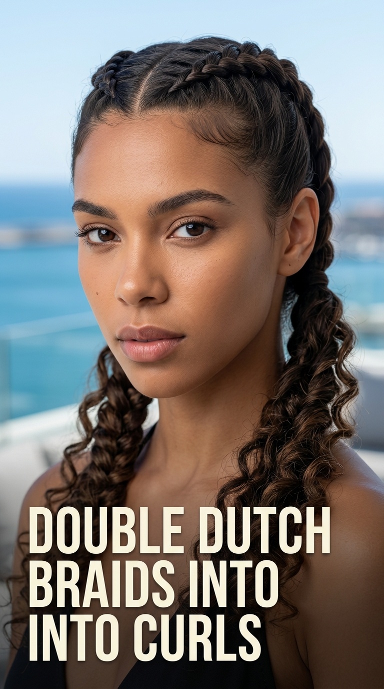 Double Dutch Braids into Curls