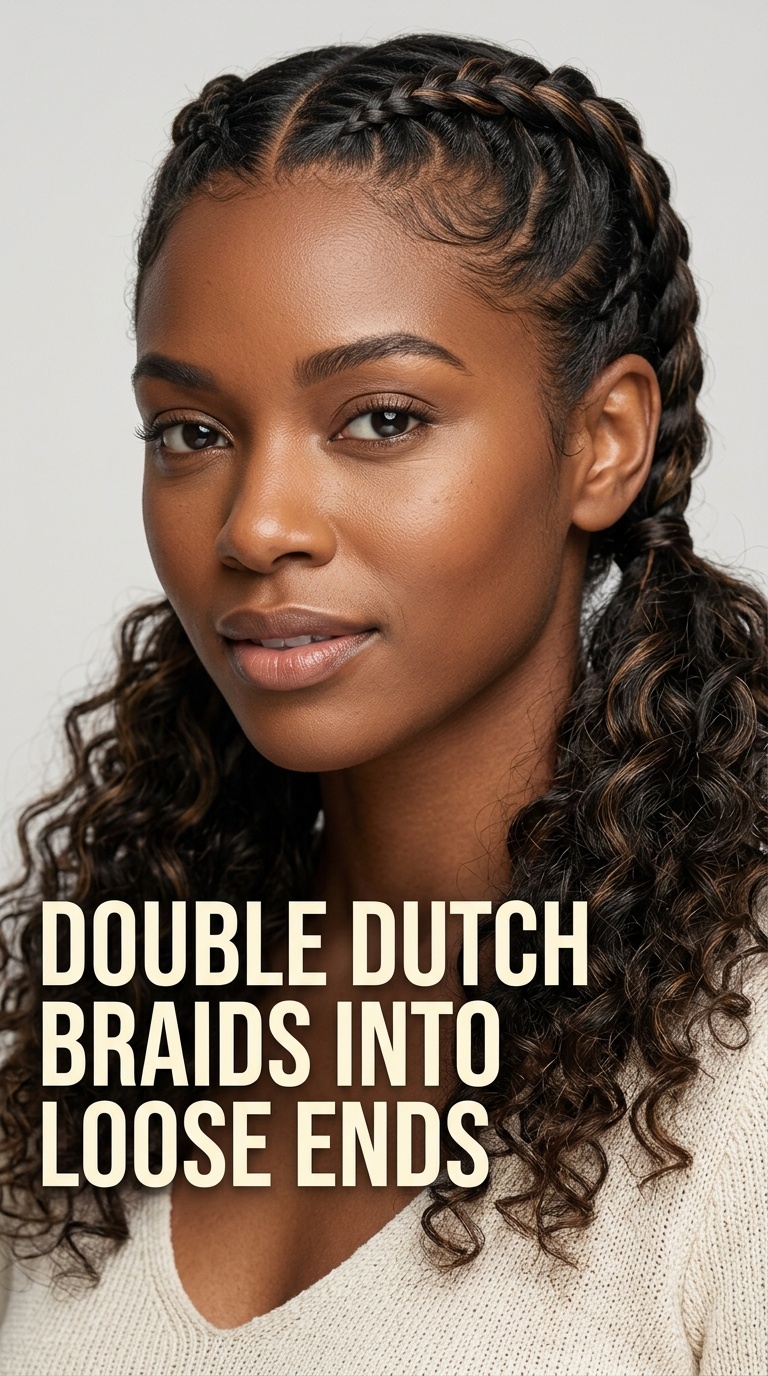 Double Dutch Braids into Loose Ends