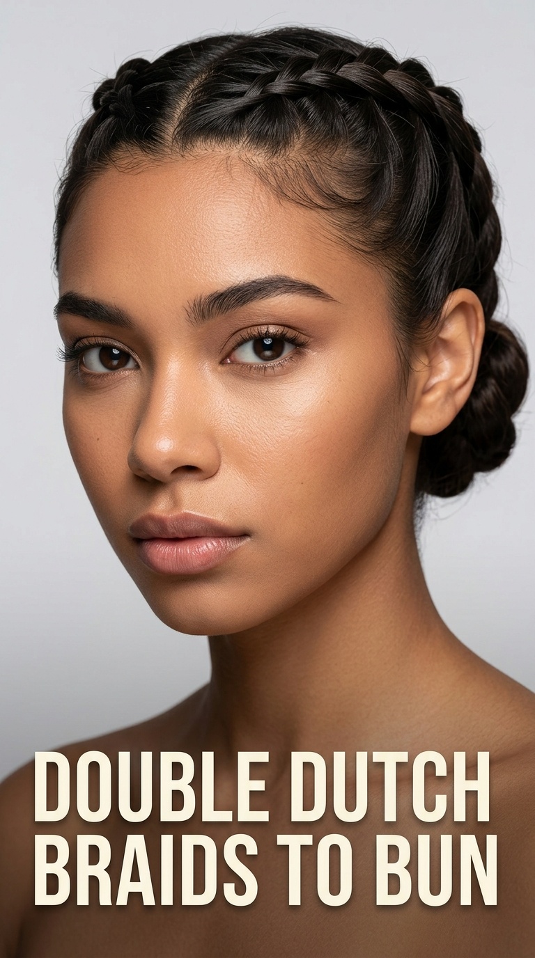 Double Dutch Braids to Bun