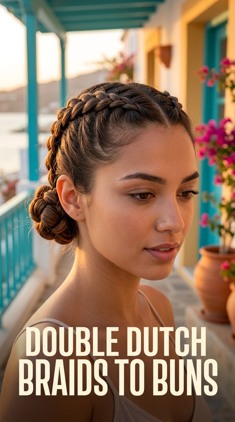 Double Dutch Braids to Buns