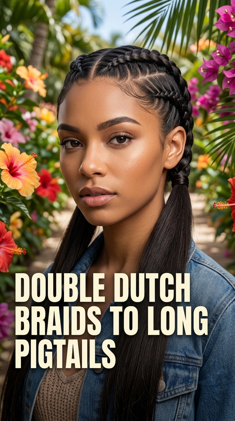 Double Dutch Braids to Long Pigtails