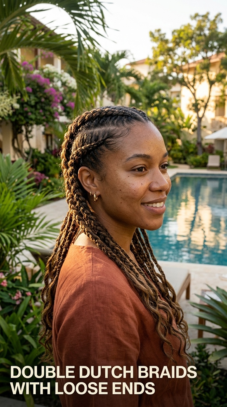 Double Dutch Braids with Loose Ends