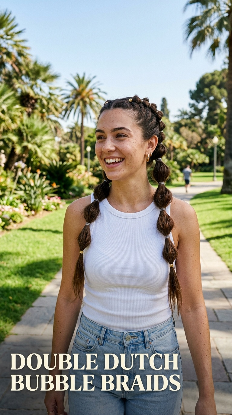 Double Dutch Bubble Braids