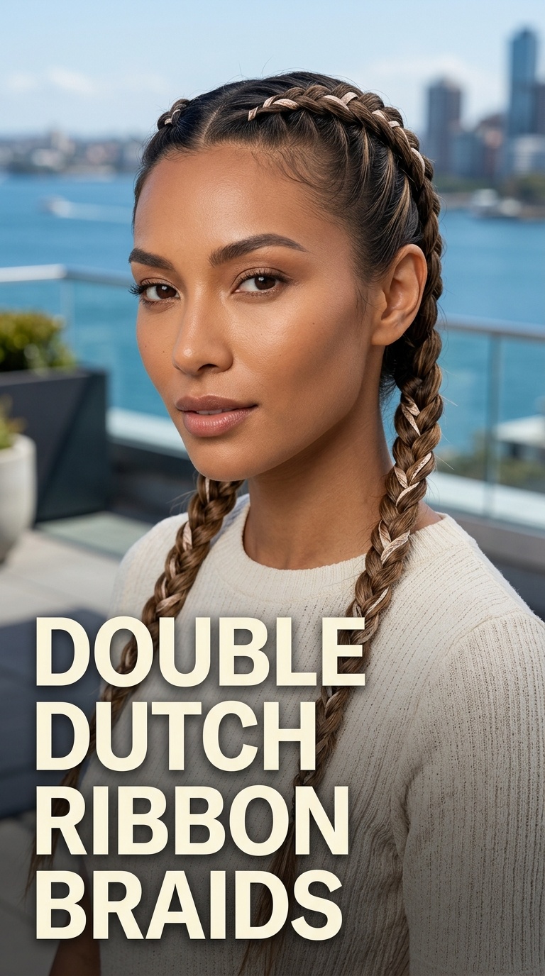 Double Dutch Ribbon Braids