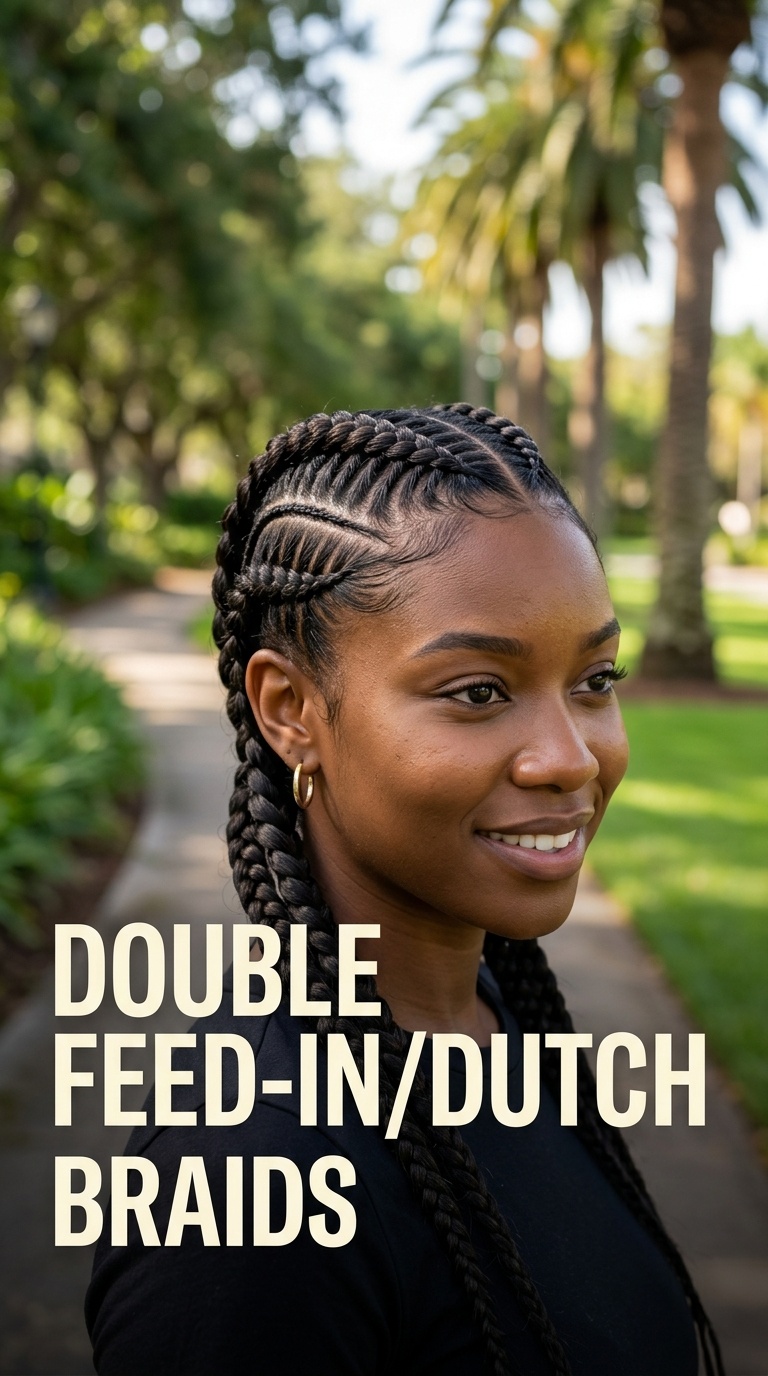 Double Feed-in Dutch Braids