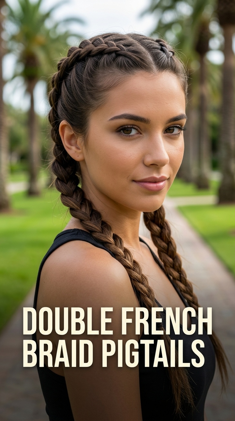 Double French Braid Pigtails