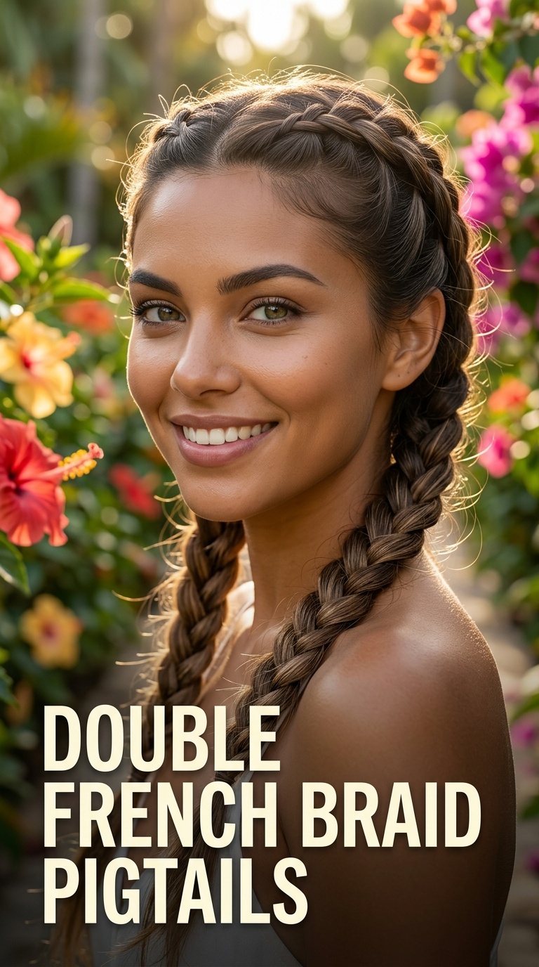 Double French Braid Pigtails