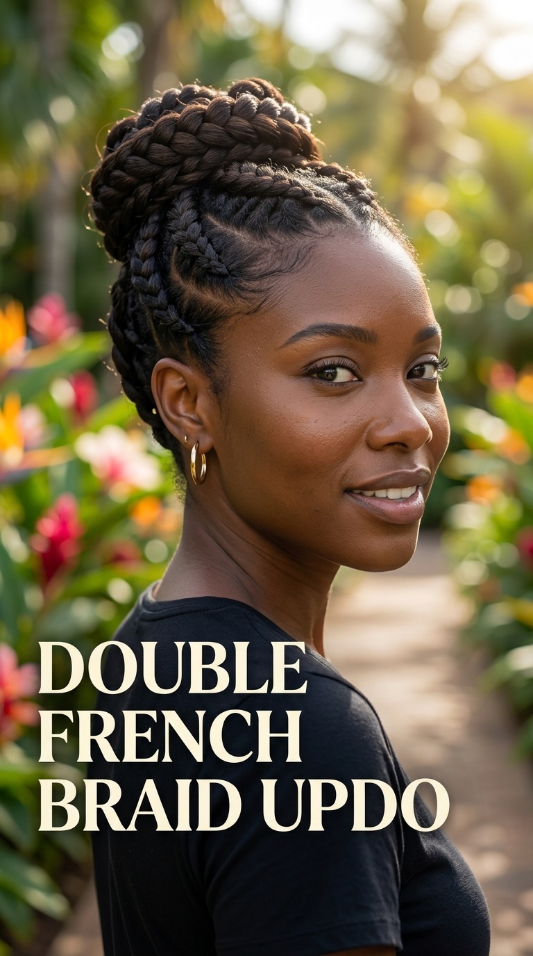 Double French Braid Updo