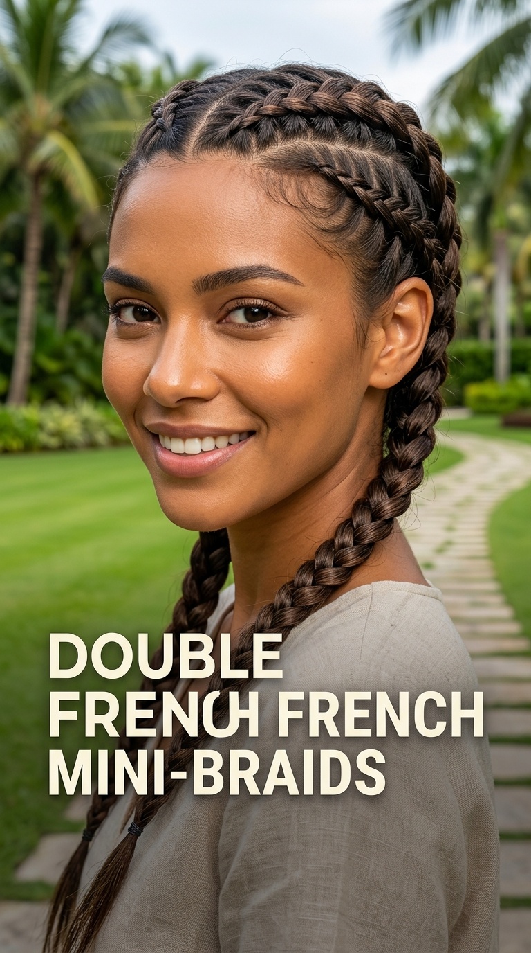 Double French Mini-Braids