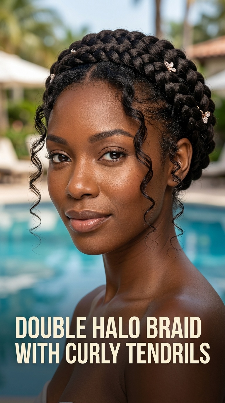 Double Halo Braid with Curly Tendrils
