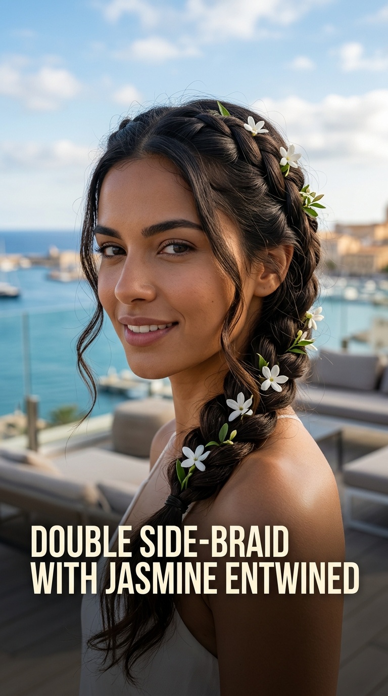 Double Side-Braid with Jasmine Entwined