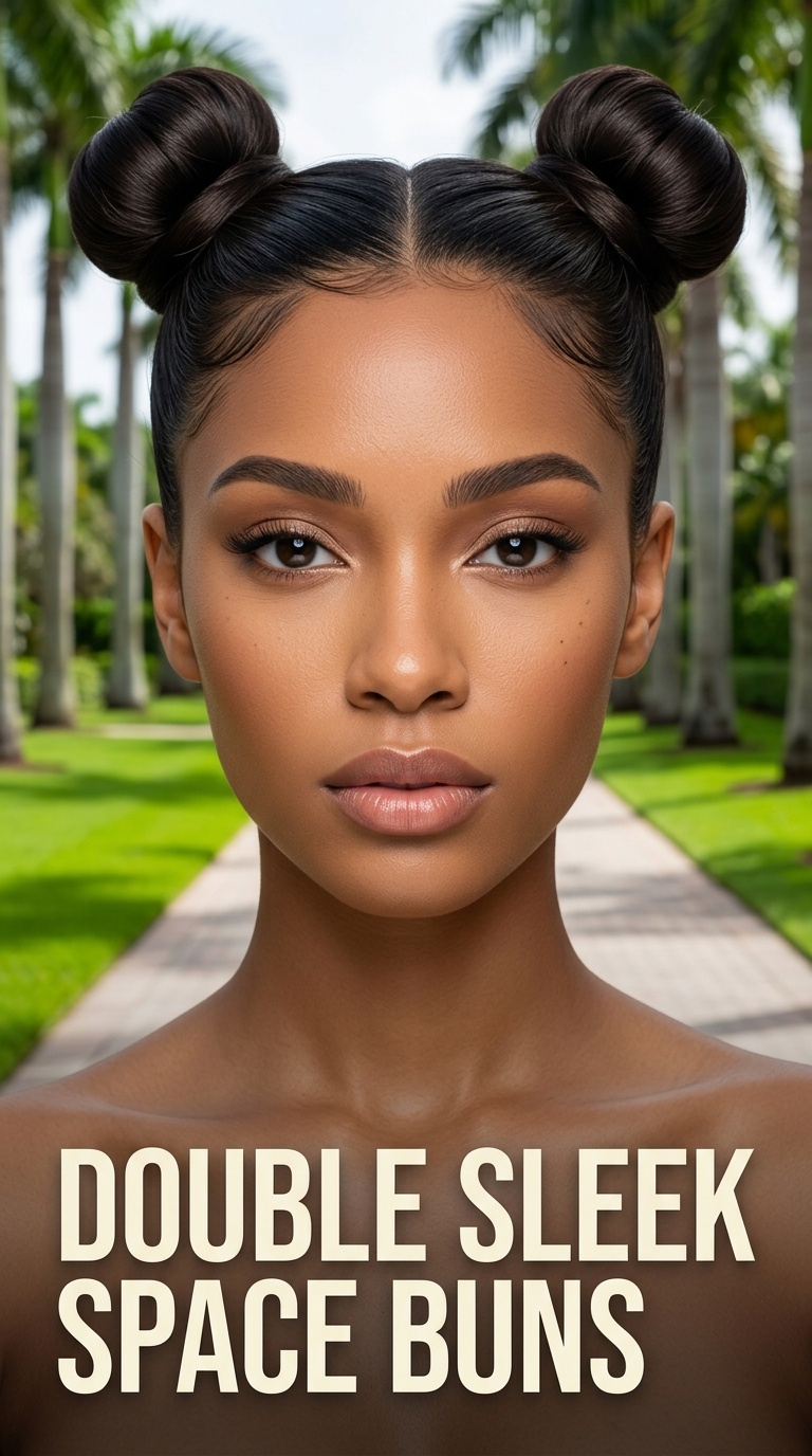 Double Sleek Space Buns