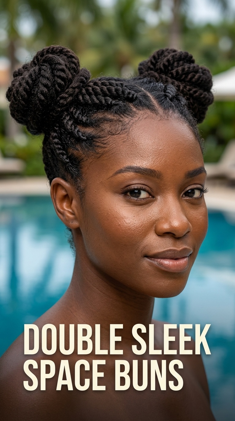 Double Sleek Space Buns