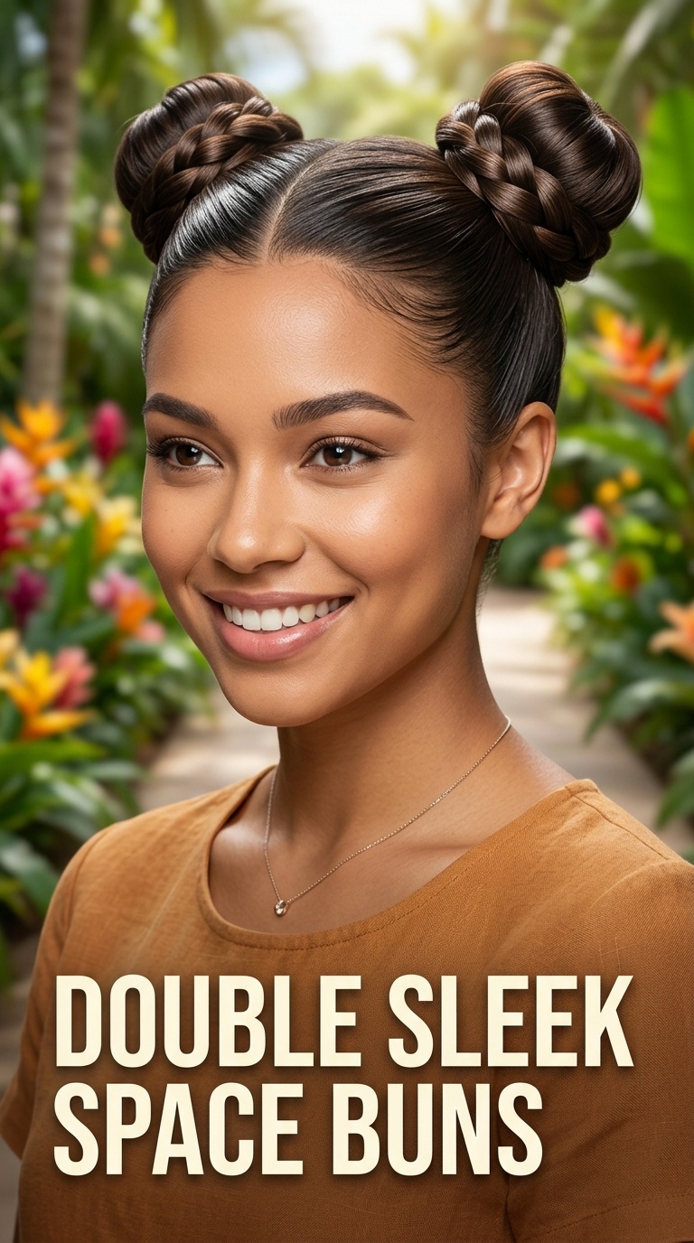 Double Sleek Space Buns
