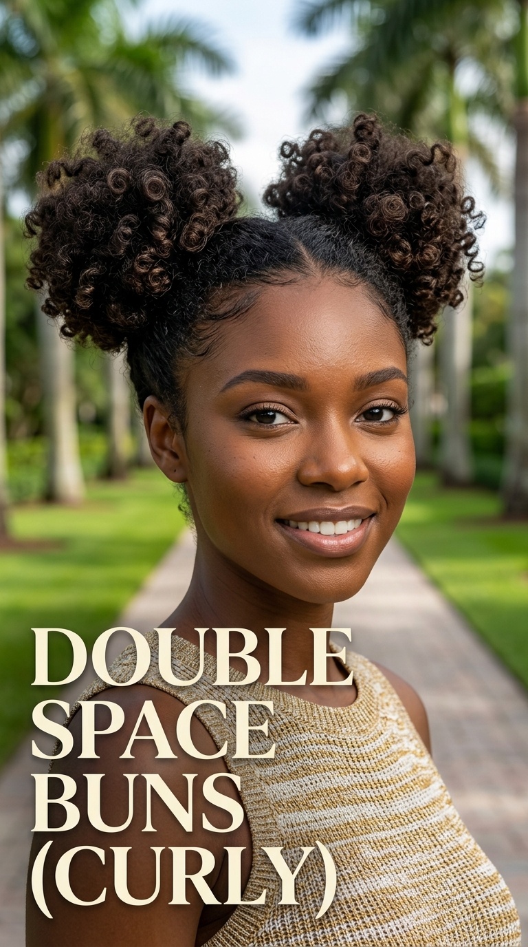 Double Space Buns (Curly)