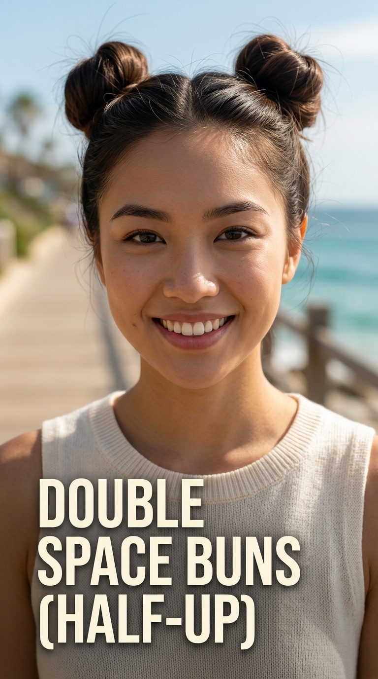 Double Space Buns (Half-Up)