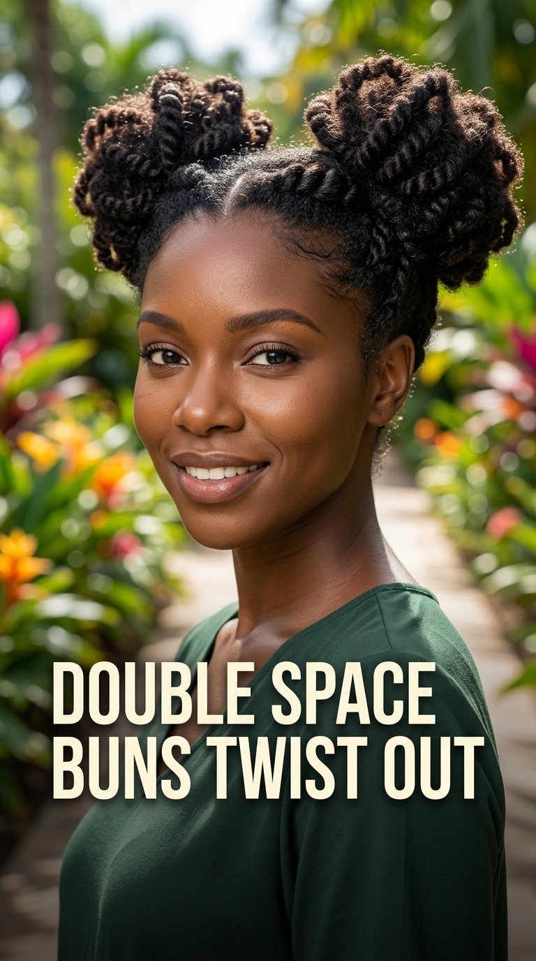 Double Space Buns Twist Out