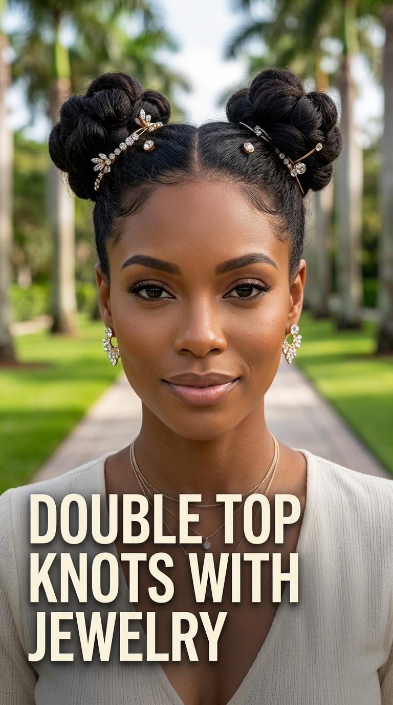 Double Top Knots with Jewelry