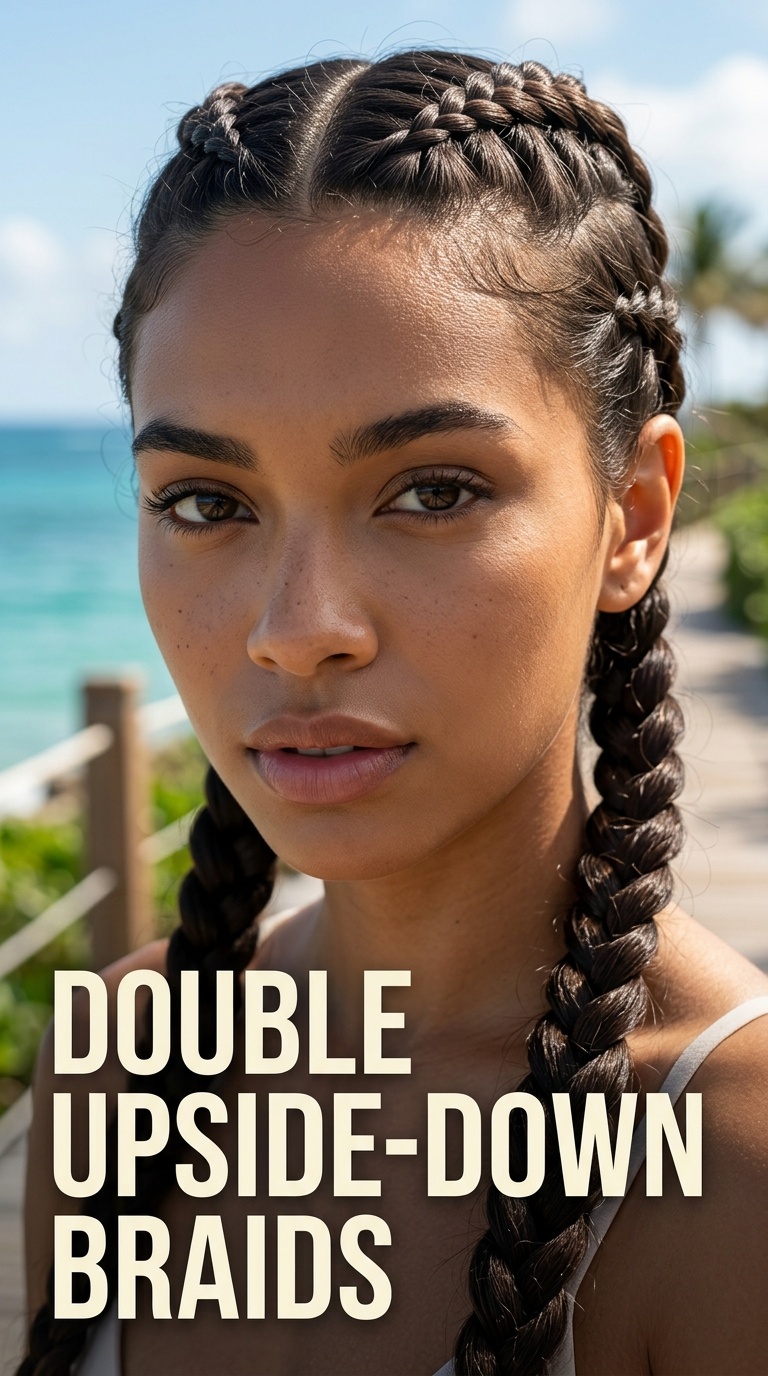 Double Upside-Down Braids